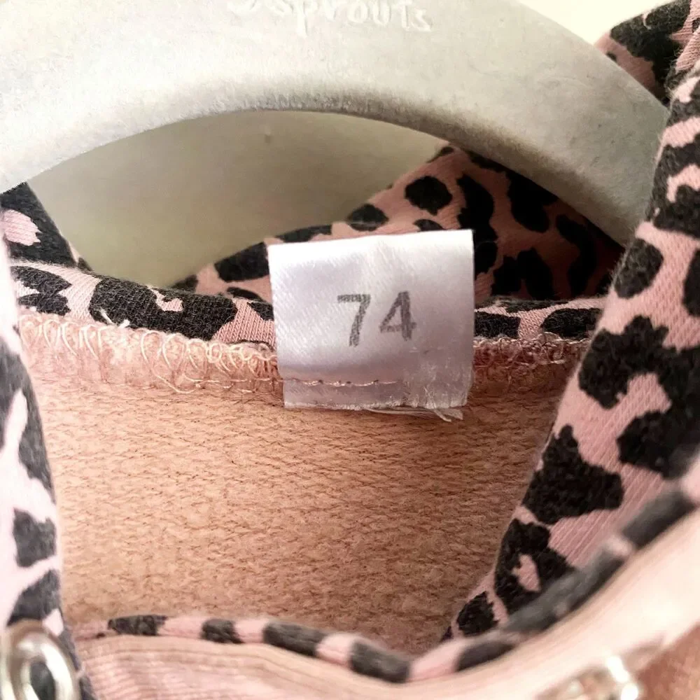 Dusty Pink + Black Leopard Print Detail Fall Body Suit from Dressupbaby UK